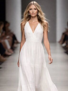 ❤️ Elegant White Lace Maxi Dress